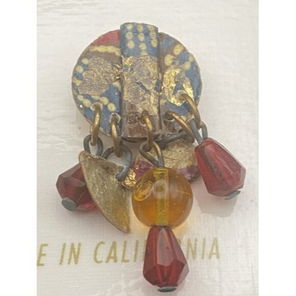 Carla Renee Jewelry - NWT Vintage Earrings Carla Renee Handmade in California Dangle Pierced Earthtone